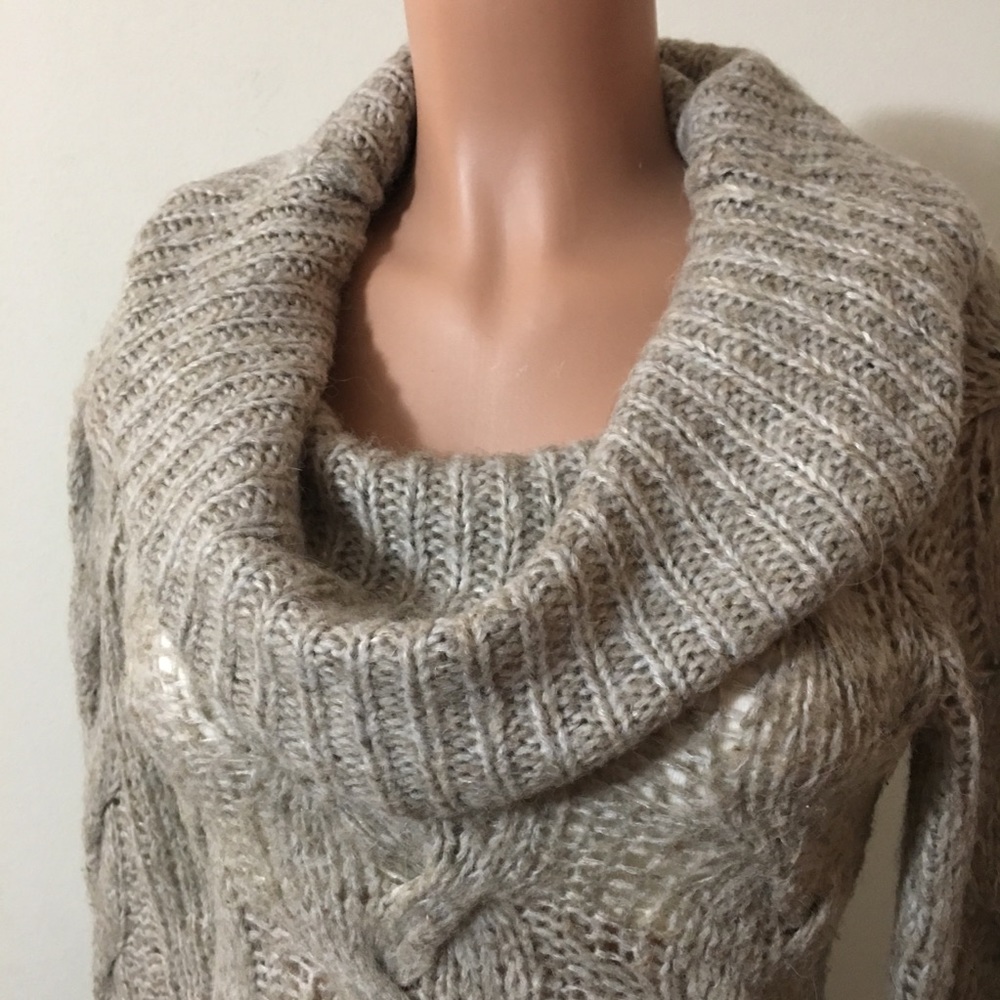 Anthropologie Sleeping in Snow Cowl Knit Sweater - Picture 7 of 8